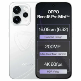 OPPO Reno15 Pro Mini 5G (Glacier White, 12GB RAM, 512GB Storage)