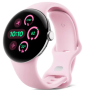 Google Pixel Watch 3 41mm Wi-Fi (Polished Silver Aluminium Case, Rose Quartz Active Band)