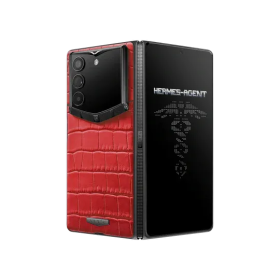 VERTU AlphaFold Alligator Skin - Luxury AI Foldable Phone (Retro Red)