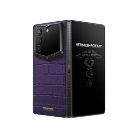 VERTU AlphaFold Alligator Skin - Luxury AI Foldable Phone (Grape Purple)