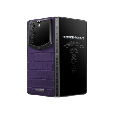 VERTU AlphaFold Alligator Skin - Luxury AI Foldable Phone (Grape Purple)