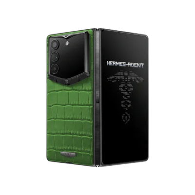 VERTU AlphaFold Alligator Skin - Luxury AI Foldable Phone (Bamboo Green)