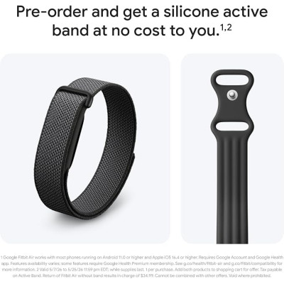 Google Fitbit Air Active Bundle Obsidian Black Size S | India