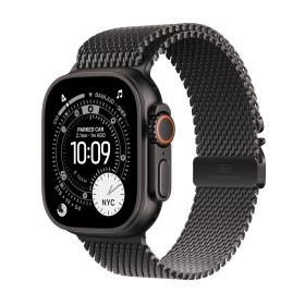 Apple Watch Ultra 3 GPS + Cellular 49mm Black Titanium Case with Black Titanium Milanese Loop – Medium – 1 Year Warranty