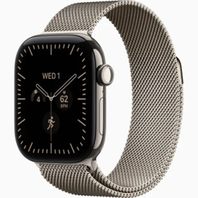 Apple Watch Series 12 GPS + Cellular 46mm Titanium Case with Natural Milanese Loop, S/M