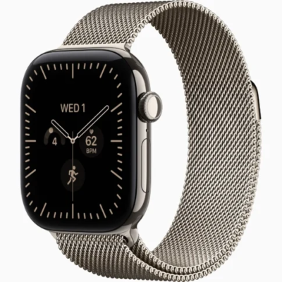 Apple Watch Series 12 GPS + Cellular 46mm Titanium Case with Natural Milanese Loop, S/M – 1 Year Warranty