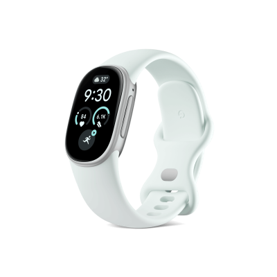 Google Fitbit Edge Smart Fitness Tracker (Satin Silver Case, Fog Active Band)