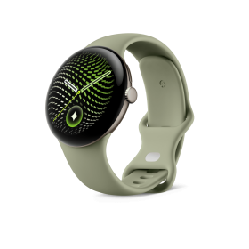 Google Pixel Watch 5 45mm (Satin Pyrite Aluminium Case / Olive Active Band)