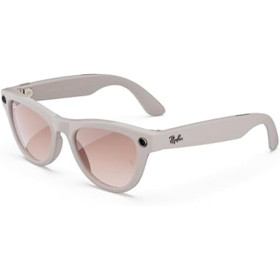 Ray-Ban Meta - Skyler glasses with Meta AI, Audio, Photo, Video Compatibility - Pink Lenses - Shiny Chalky Gray