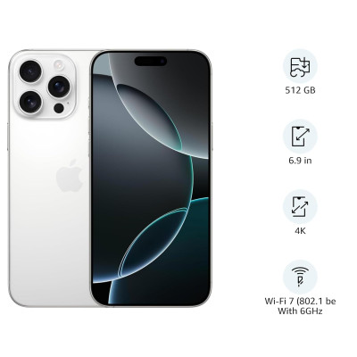Apple iPhone 16 Pro Max (White Titanium, 1TB)