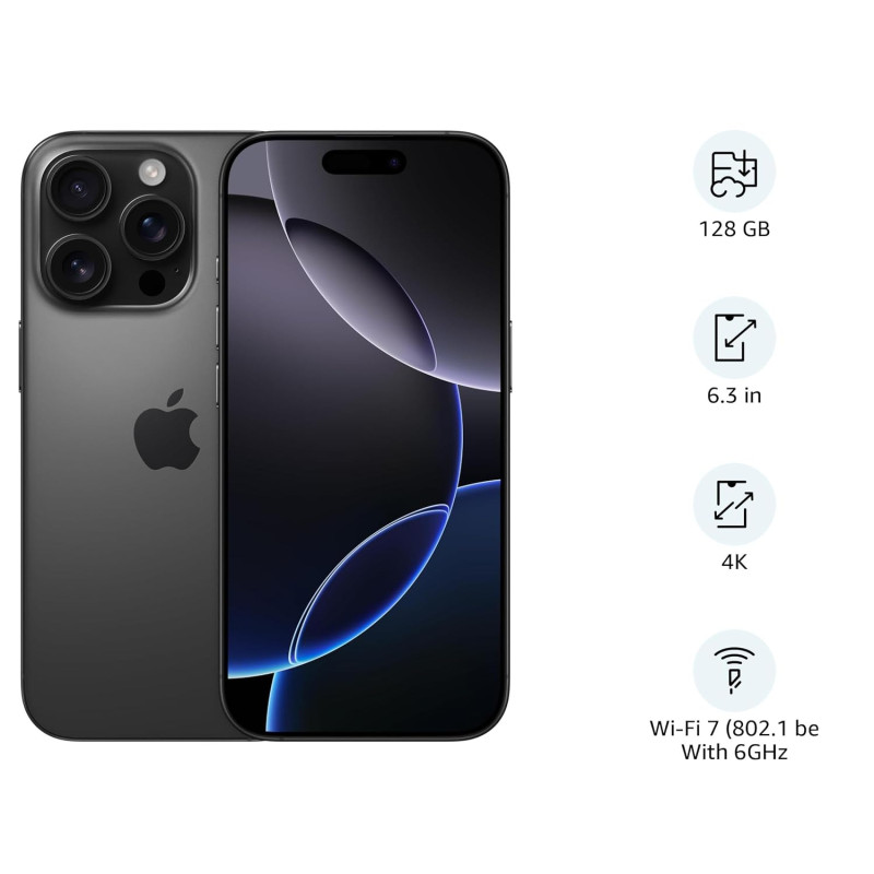 Apple iPhone 16 Pro (Black Titanium, 128GB) MYND3LL/A | Best Price