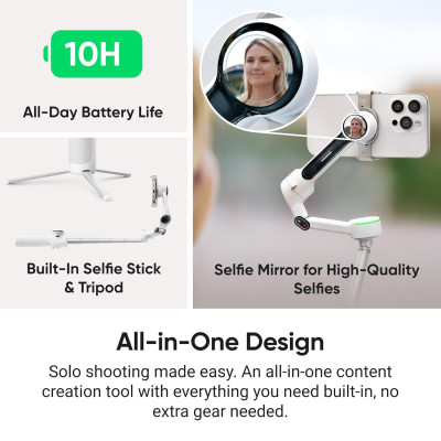 Insta360 Flow 2 Pro Smartphone Gimbal (White) | Best Price India