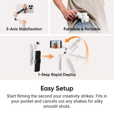 Insta360 Flow 2 Pro Smartphone Gimbal (White) | Best Price India