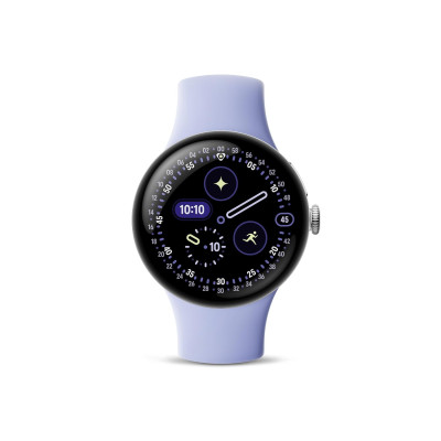 Google Pixel Watch 4 (Polished Silver Aluminium Case/Iris Active Band ) 41MM