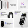 Xiaomi Mi Band 10 - 1.72" Amoled Display | 233 mAh Battery  (Glacier Silver) | Global English Variant