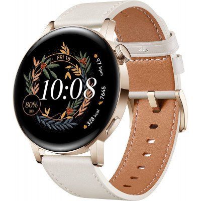 Huawei Watch GT 3 42 mm Smartwatch, Durable Battery Life, All-Day SpO2 Monitoring,Bluetooth Calling (Milo White)