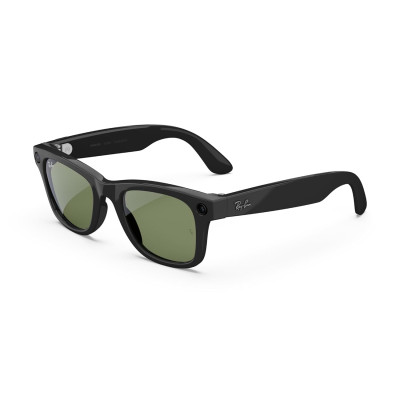 Ray-Ban Meta - Wayfarer (Gen 2) glasses with Meta AI, Audio, Photo, Video Compatability - Green lenses - Shiny Black