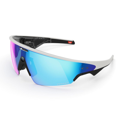 Oakley | Meta Vanguard with Meta AI, Audio, Photo, Video Compatibility - White, Prizm™ Sapphire