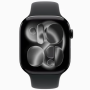 Apple Watch Series 11 (GPS+Cellular) 42mm Aluminum Case with Black Sport Band , S/M – Jet Black