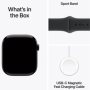 Apple Watch Series 11 (GPS+Cellular) 46mm Aluminum Case with Black Sport Band, S/M – Jet Black