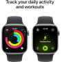 Apple Watch Series 11 (GPS+Cellular) 46mm Aluminum Case with Black Sport Band, S/M – Jet Black