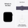 Apple Watch Series 11 (GPS) 46mm Silver Aluminum Case with Purple Fog Sport Band , S/M – Silver