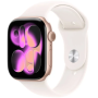 Apple Watch Series 11 (GPS+Cellular) 42mm Aluminum Case with Light Blush Sport Band , S/M – Rose Gold