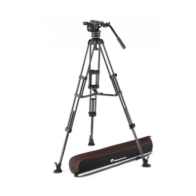 Manfrotto Nitrotech N8 Video Head W/CF Twin Leg Tripod MS 100/75mm MVKN8TWINMC