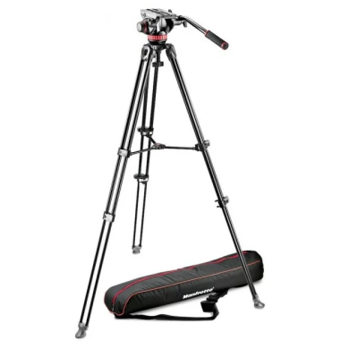 Manfrotto 502 Fluid Video Head & MVT502AM Alu Twin Leg Tripod, MVK502AM-1