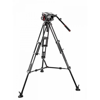 Manfrotto 509 Fluid Video Head & 545B Alu Twin Leg Tripod, 509HD,545BK
