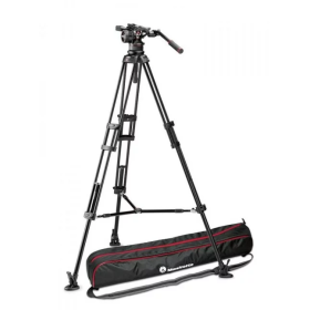 Manfrotto Nitrotech N12 Video Head W Twin Leg Tripod Middle Spreader, MVKN12TWINM