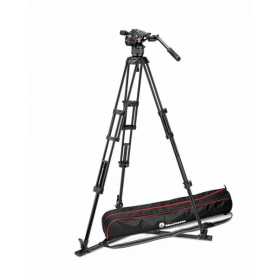 Manfrotto Nitrotech N8 Video Head W Twin Leg Tripod Ground Spreader MVKN8TWING