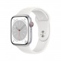 Apple Watch Series 8 - GPS 45 mm - Smart Watch w/ Silver Aluminium Case with White Sport Band