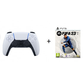 Sony Dual Sense Wireless Controller for PlayStation 5 + FIFA 23 Standard Edition : CD (PS5) (White)