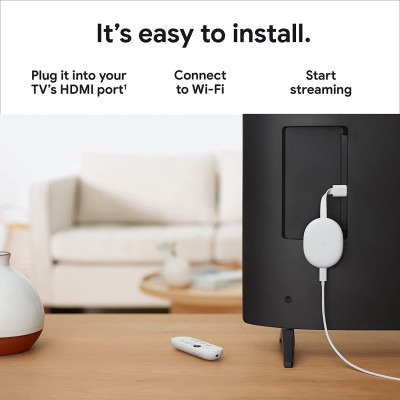 Chromecast with Google TV 4K (Snow) | Voice Remote | Best Price India