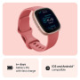 Fitbit Versa 4 Smartwatch with Activity Tracker (40.1mm Always-on Display, Water Resistant, Pink Sand/Copper Rose Aluminium)
