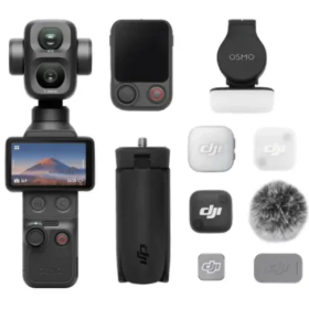 DJI Osmo Pocket 4P Vlog Combo 4K Gimbal Camera with DJI Mic Mini 2, Fill Light & Wide-Angle Lens