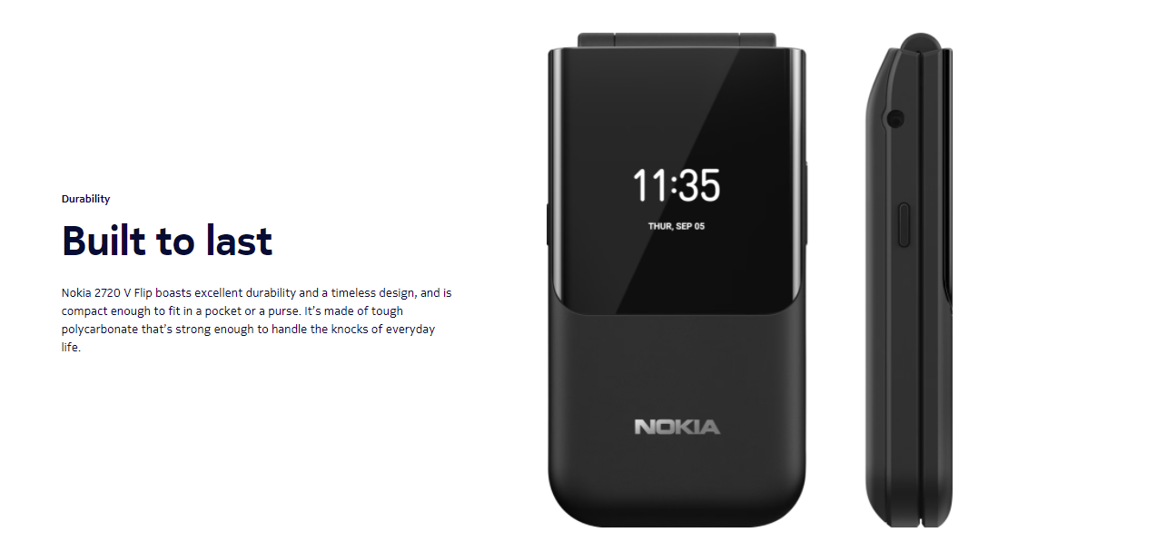 Nokia 2720 Flip, 4GB, Snapdragon 205, Dual Sim (Black) 